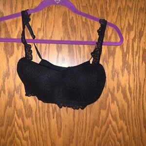 black lacy bralette